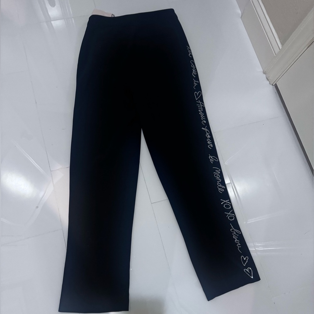 Cinq à Sept Black Trousers with White Script (see matching jacket on my page)